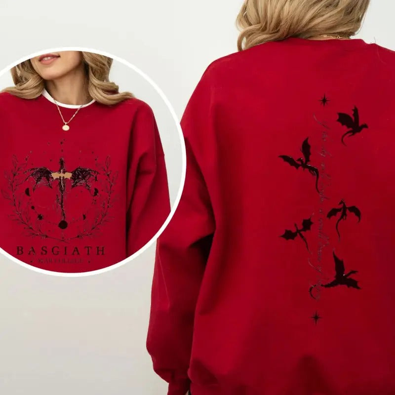 Basgiath War College Shirt, Fourth Wing Series Sweater, Fly Or Die Dragon Rider T-Shirt, Xaden Riorson Tee Shirt, Violet...