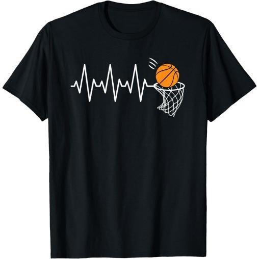 Basketball Heartbeat Basketball Lover T-Shirt Made in USA Hoodie, Sweatshirt | TeeBloomCo.com