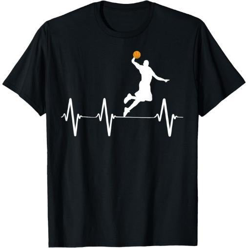 Basketball Heartbeat Gift Shirts for Men and Boys T-Shirt Made in USA Hoodie, Sweatshirt | TeeBloomCo.com