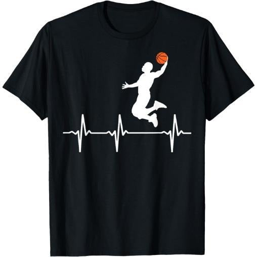 Basketball Heartbeat for Men and Boys T-Shirt Made in USA Hoodie, Sweatshirt | TeeBloomCo.com