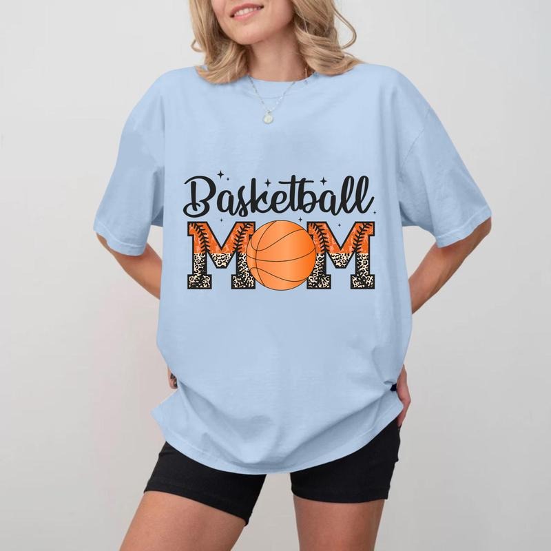 Basketball MOM Cotton T-shirt, Unisex Soft Sports Mom Crewneck Hoodie, Sweatshirt | TeeBloomCo.com