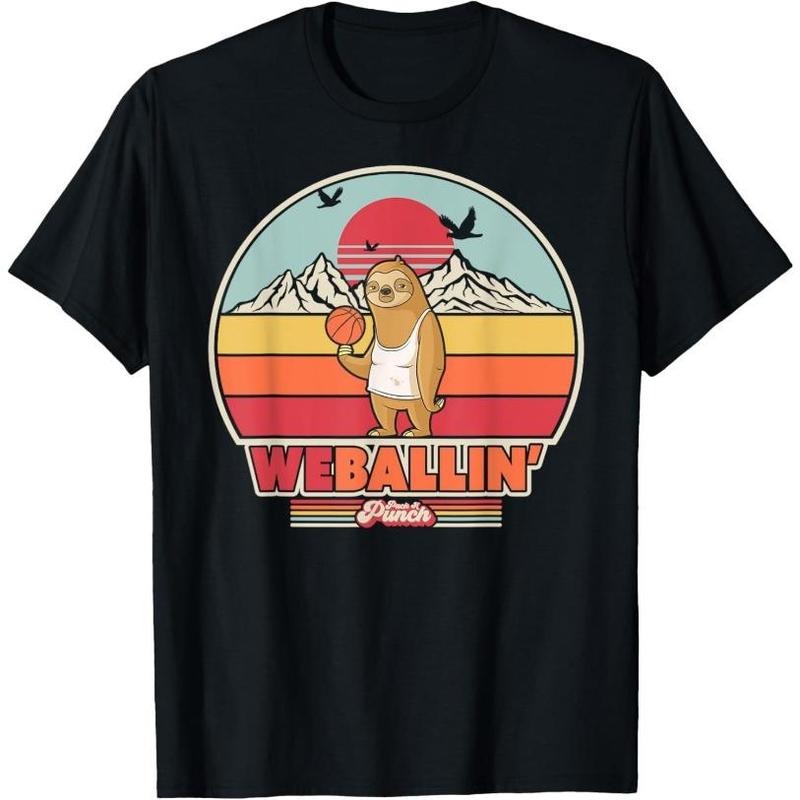 Basketball Sloth Shirt Vintage T-Shirt Made in USA Hoodie, Sweatshirt | TeeBloomCo.com