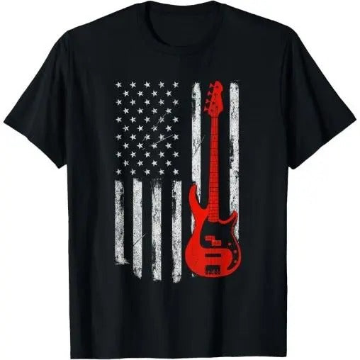 Bassist - USA American Flag Bass Guitar Player Musician T-Shirt Made in USA Hoodie, Sweatshirt | TeeBloomCo.com