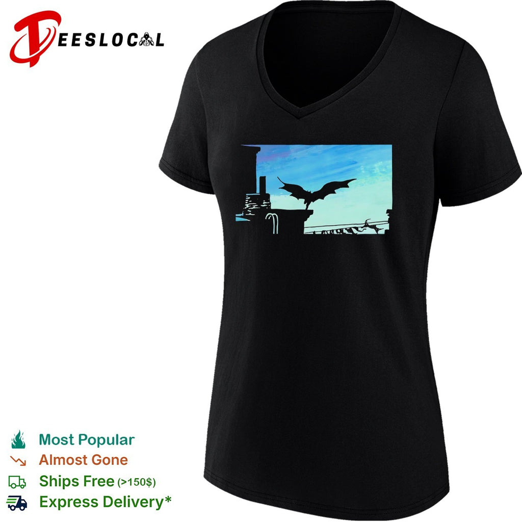 Batman Gotham City Silhouette Skyline Night Winged Vigilante DC Comics shirt