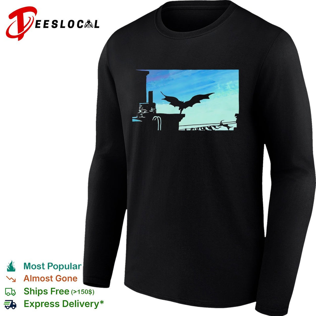 Batman Gotham City Silhouette Skyline Night Winged Vigilante DC Comics shirt