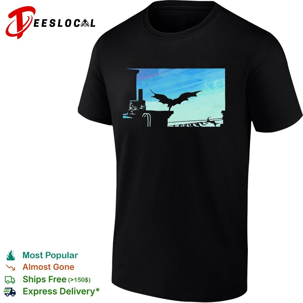 Batman Gotham City Silhouette Skyline Night Winged Vigilante DC Comics shirt