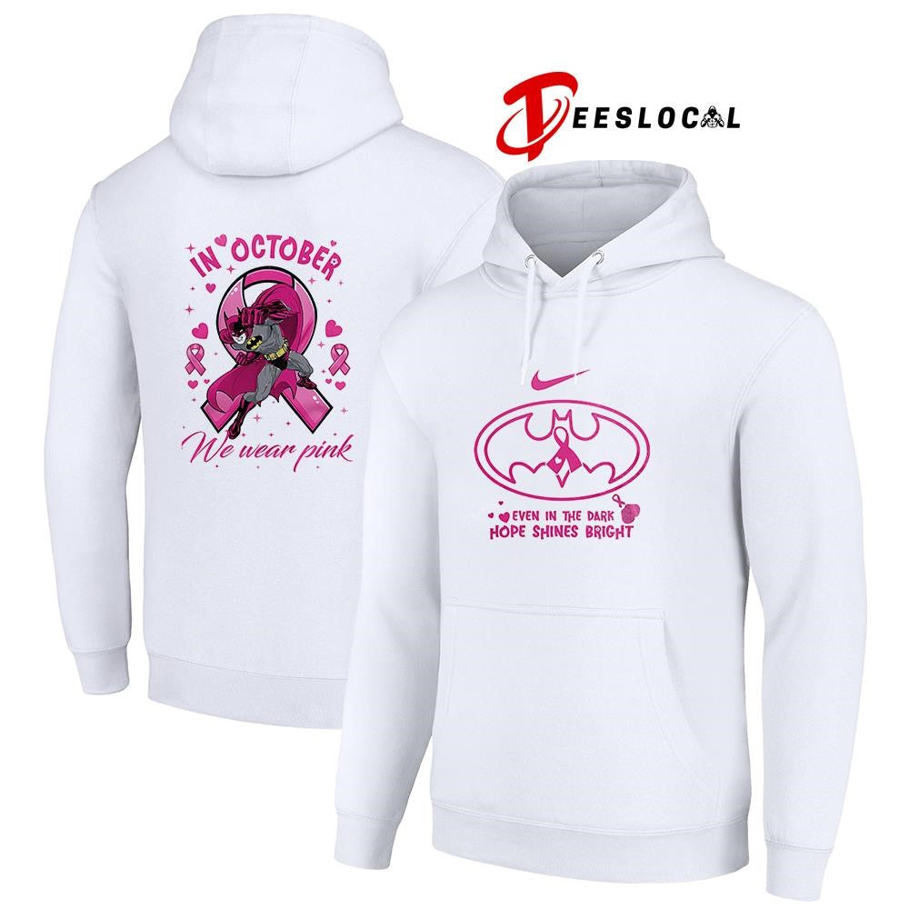 Batman event in the dark hope shines bright in october we wear pink graphic shirt