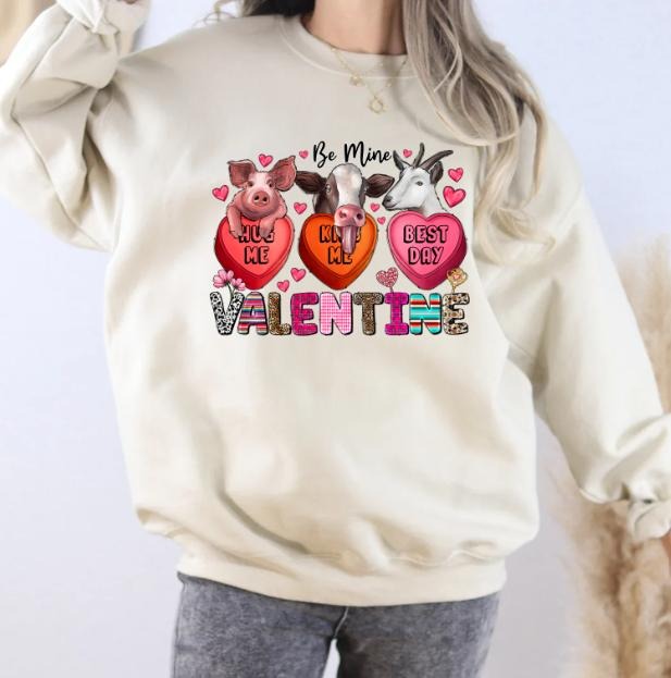 Be Mine Women's Animal Graphic Valentines Heavy Blend Sweatshirt T-Shirts, Hoodie | TeeBloomCo.com