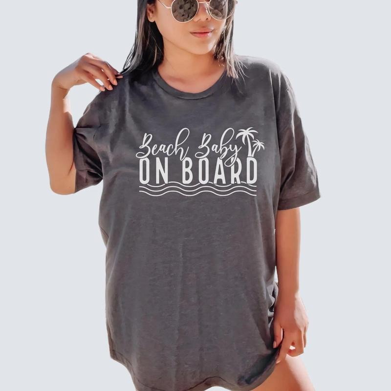 Beach Baby On Board Shirt, Beach Pregnancy Announcement Shirt, Summer Baby Reveal Maternity Shirt, Beach Vacation...