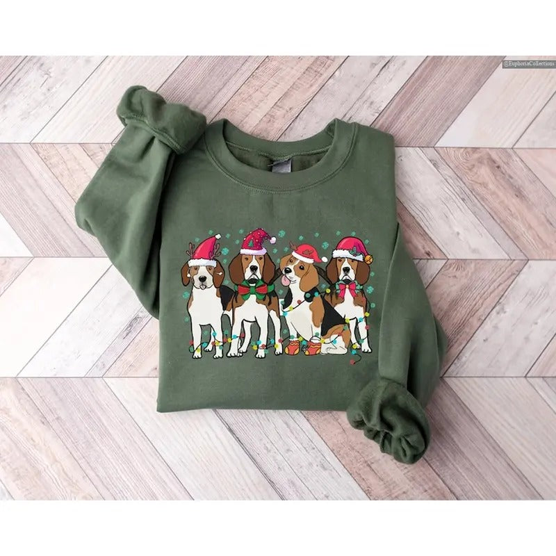 Beagle Christmas Sweater, Hoodie, Shirt, Beagle Lover, Dog Pet Xmas Shirt, Holiday Sweater, Beagle Dog Mom Shirt , Global...