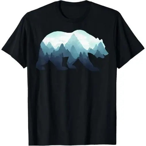 Bear Double Exposure Surreal Wildlife Animal T-Shirt Made in USA Hoodie, Sweatshirt | TeeBloomCo.com