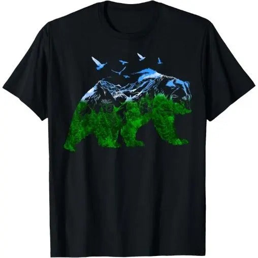 Bear Nature Outdoor Mountains Forest Trees Bear Wildlife T-Shirt Made in USAstyle{n002}2 Hoodie, Sweatshirt | TeeBloomCo.com