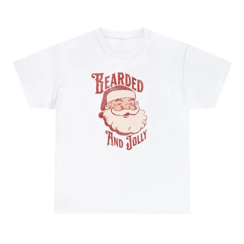 Bearded and Jolly Christmas T-shirt, Beard T-shirt - Funny Christmas T-shirt Hoodie, Sweatshirt | TeeBloomCo.com