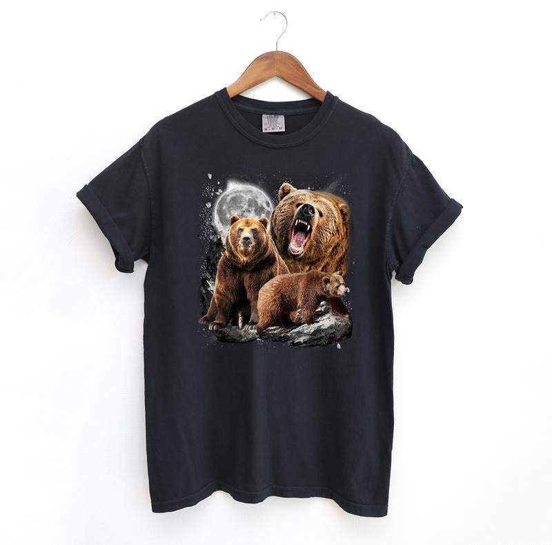 Bears and Moon Graphic Shirt Shirt, Vintage Comfort Colors Shirt Hoodie, Sweatshirt | TeeBloomCo.com