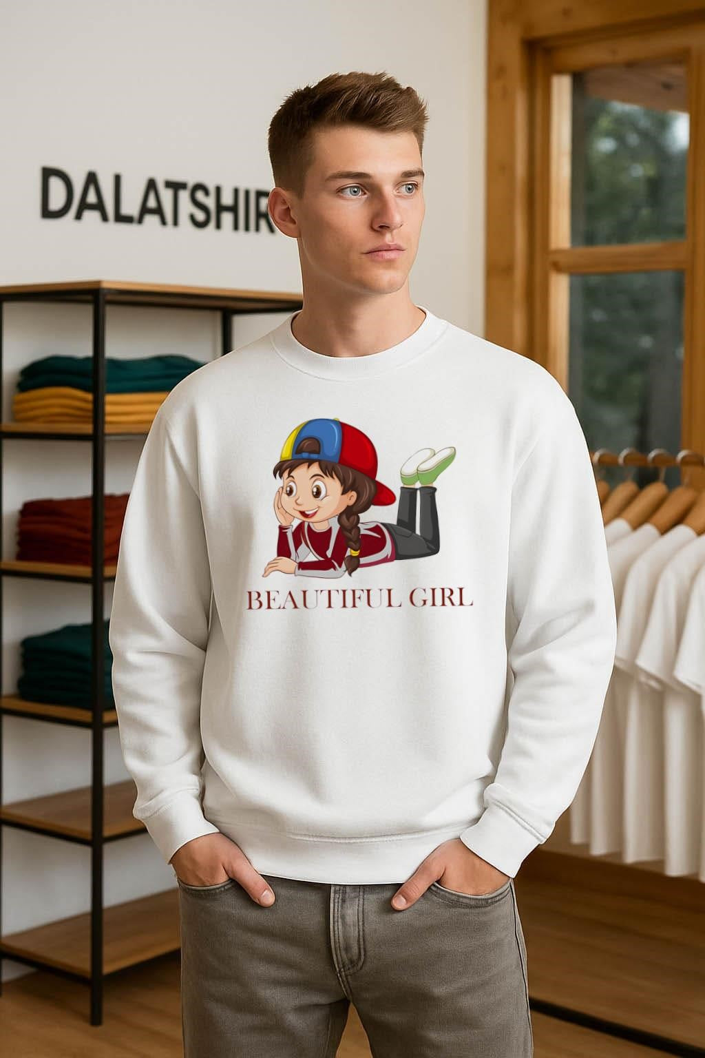 Beautiful Girl Cartoon Laying Down Wearing Baseball Hat shirt