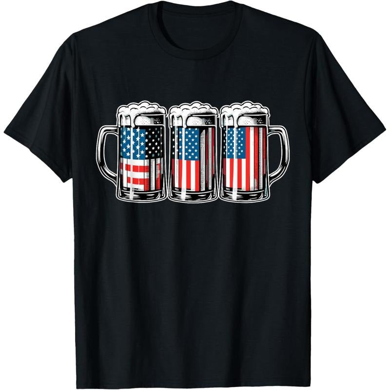 Beer American Flag 4th of July Men Merica Drinking USA T-Shirt  made in us Hoodie, Sweatshirt | TeeBloomCo.com