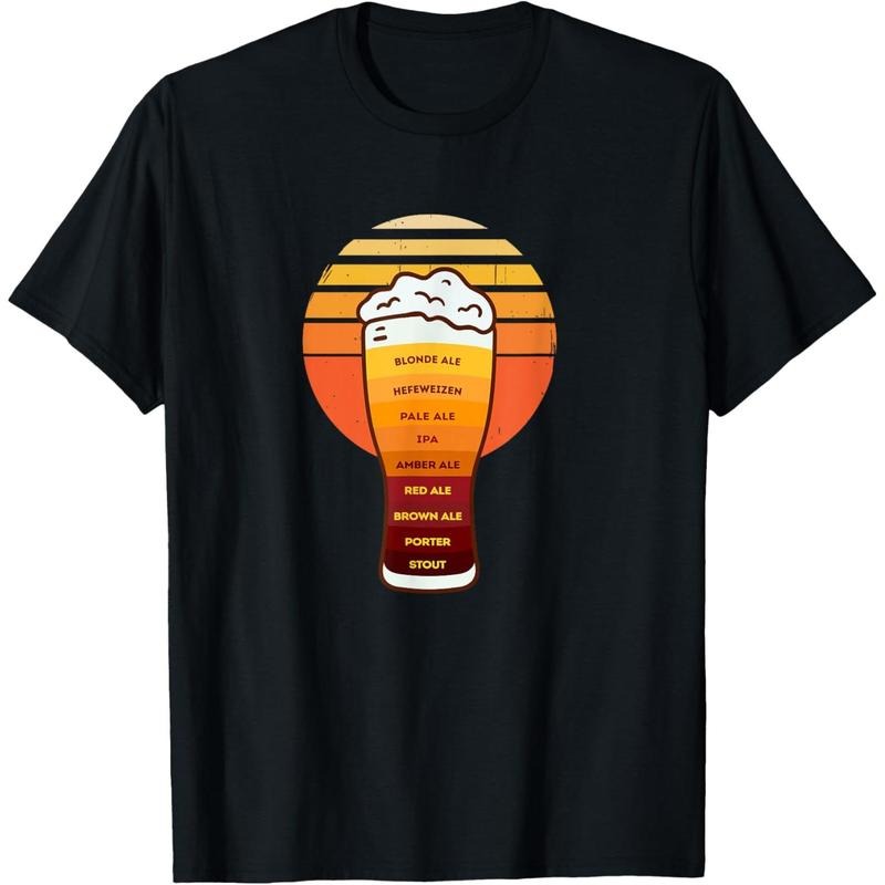 Beer Diversity in a Beer Glass with Foam - Retro Beer Types T-Shirt  made in us Hoodie, Sweatshirt | TeeBloomCo.com