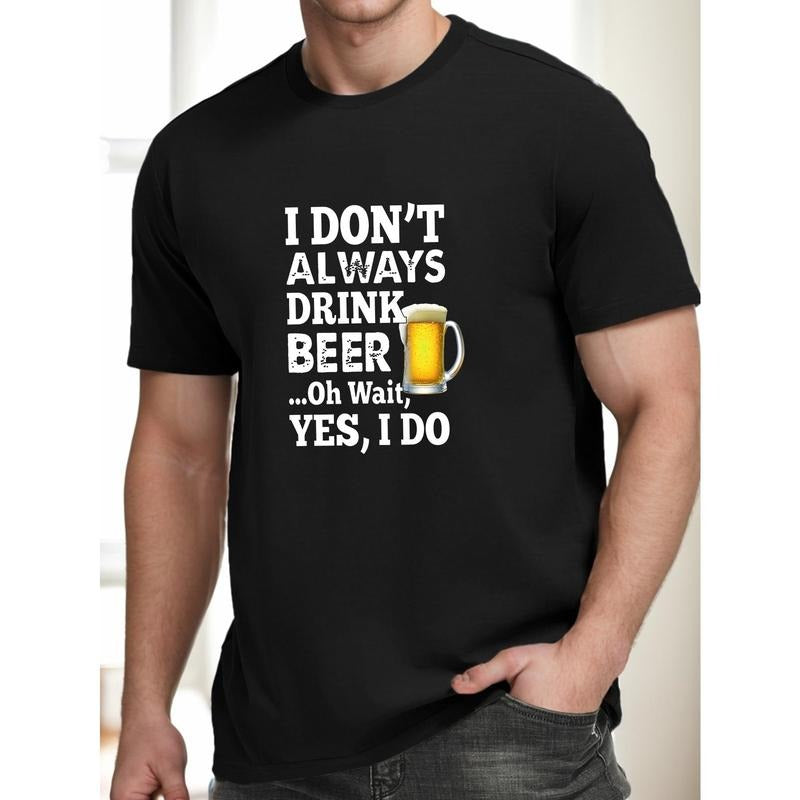 Beer Lovers Tee Shirt - Funny Graphic Print, Casual Short Sleeve T-Shirt for Men, Summer Wear, Relaxed Fit, Comfortable...