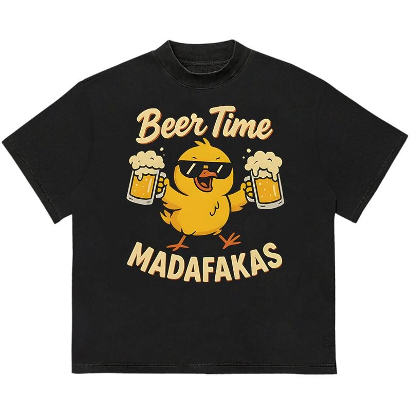 Beer Time MADAFAKAS T-Shirt Unisex Streetwear Style Cotton Perfect Gift for Fans Hoodie, Sweatshirt | TeeBloomCo.com