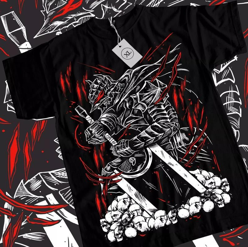 Berserk T-shirt Manga Strip Guts Berserker Armour Anime Black shirt ALL SIZES Hoodie, Sweatshirt | TeeBloomCo.com