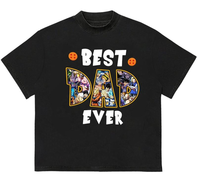 Best Dad Ever Dragonball Z T-Shirt Trendy Graphic T-Shirt with Street Style Hoodie, Sweatshirt | TeeBloomCo.com
