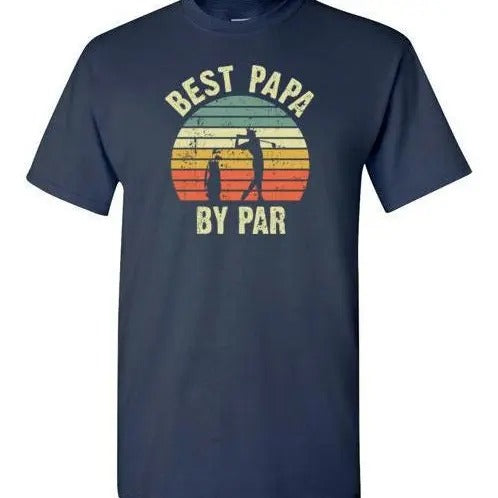 Best Papa By Par Vintage Sunset Golf Shirt For Men Birthday Or Christmas Gift For Dad That Loves Golfing Gift From...