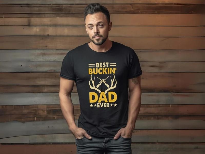 Bestiest Buckin Dad Ever Shirt, Hunting Gift For Dad, Gift For Daddy, Gift For Hunter, Father's Day Present, Unisex Short...