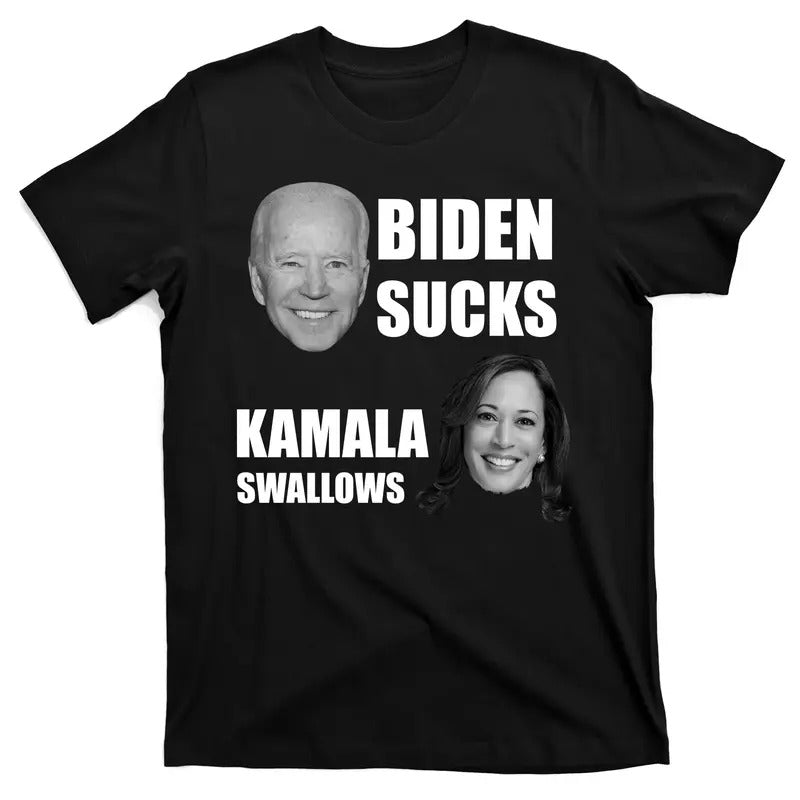 Biden Sucks Kamala Swallows Donald Trump 2024 T-Shirt Hoodie, Sweatshirt | TeeBloomCo.com