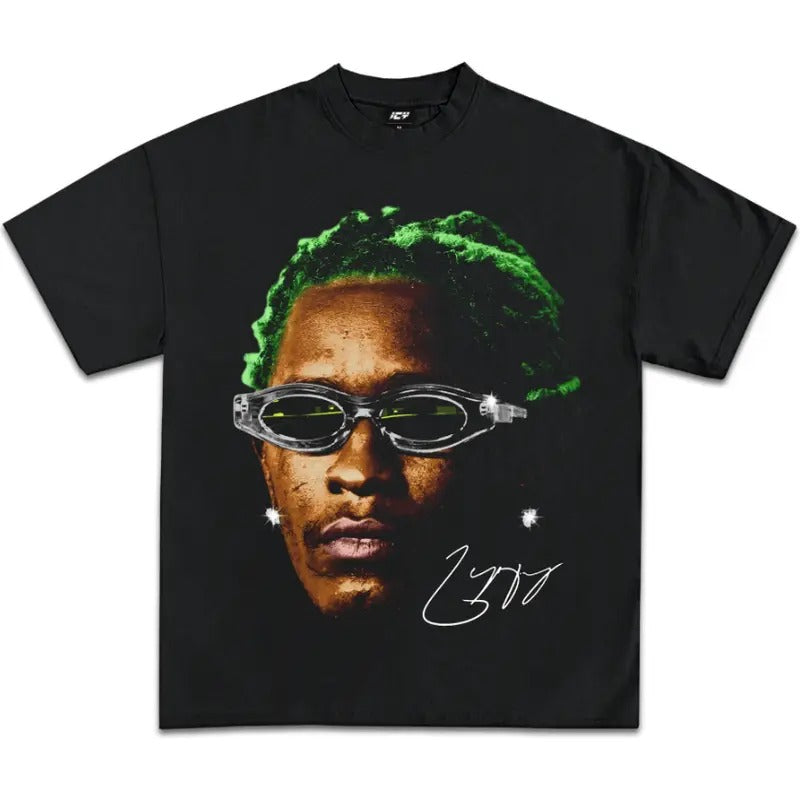 Big Face Younggg Thugggg Green Hair Graphic T-Shirt Hoodie, Sweatshirt | TeeBloomCo.com
