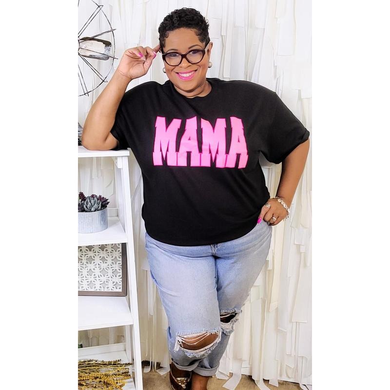 Big Letter MAMA T-Shirt | Trendy Mama Shirt Hoodie, Sweatshirt | TeeBloomCo.com