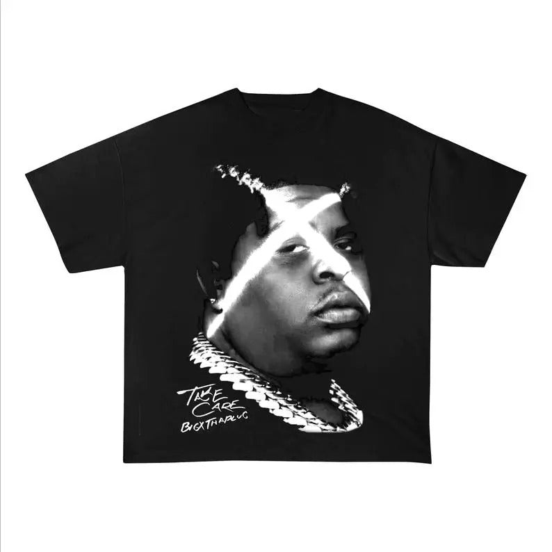 BigXthaPlug Black white T-shirt High Quality  Vintage Hip Hop Music Retro Style 90s Tee Hoodie, Sweatshirt | TeeBloomCo.com