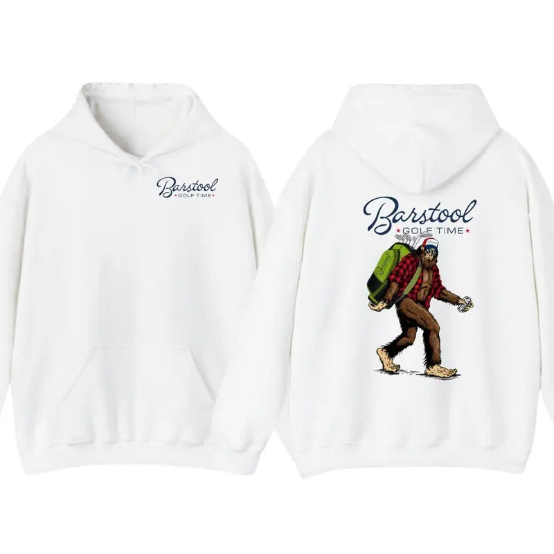 Bigfoot Barstool Golf 2 Side Hoodie T-Shirt - Men's Cotton Tee for Outdoors Sports Sweatshirt | TeeBloomCo.com