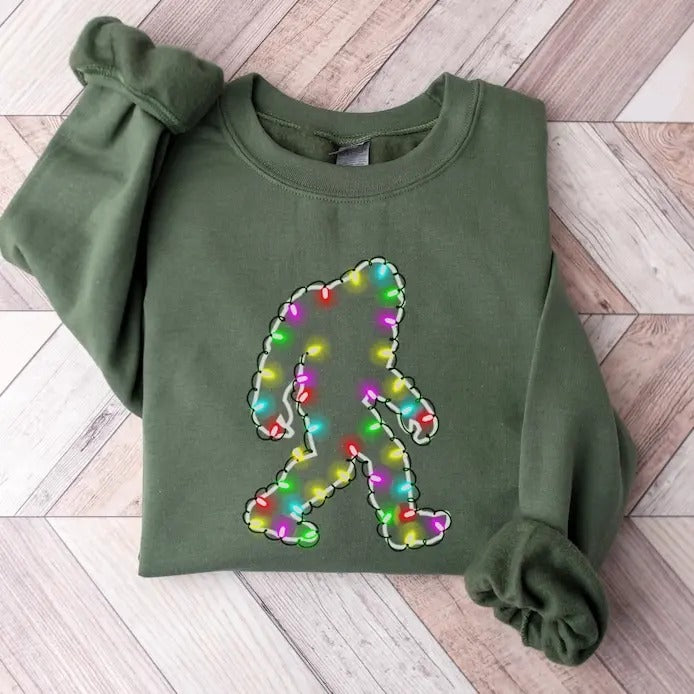 Bigfoot Christmas Sweater, Sasquatch Xmas Sweatshirt, Bigfoot Shirt for Men, Bigfoot Sasquatch Lover Christmas  T-shirt,...