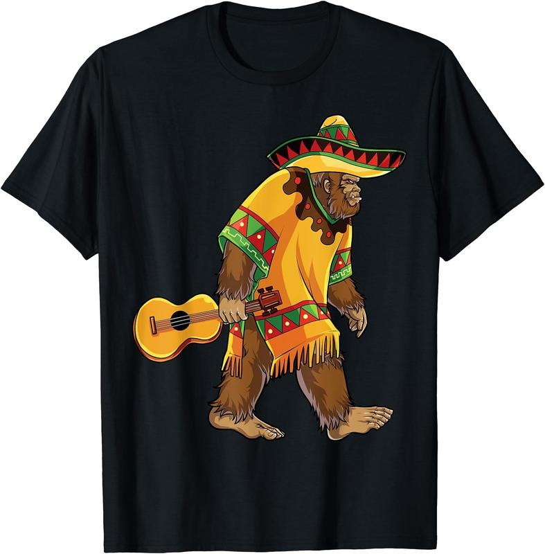 Bigfoot El Squatcho Cinco de Mayo Mexican Poncho Sombrero T-Shirt Hoodie, Sweatshirt | TeeBloomCo.com