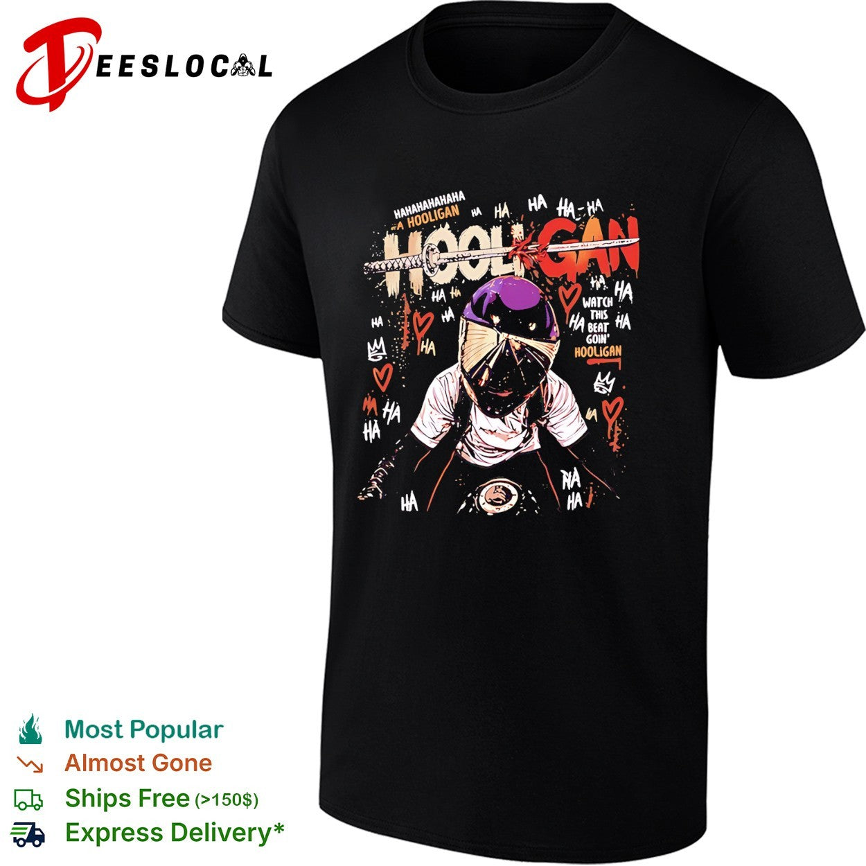 Biker Hooligan watch this beat go in Hooligan vintage shirt