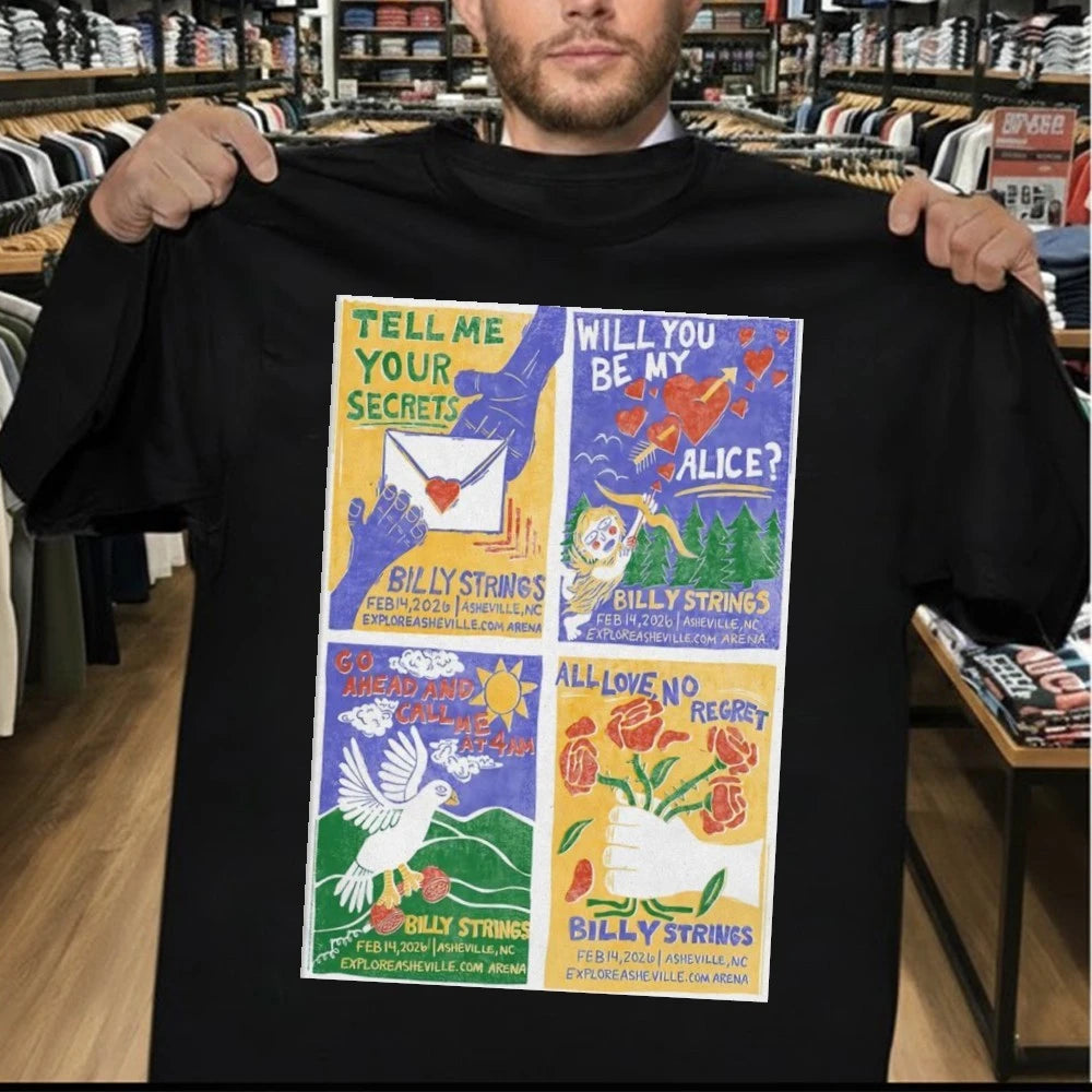 Billy Strings Asheville NC 2-10 2-14-2026 Poster Shirt