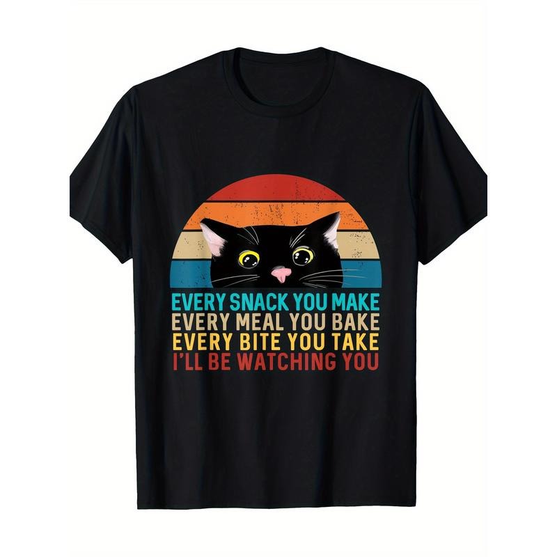 Black Cat Themed Every Snack You Make Retro Peeking Cat T-Shirt 100%cotton Made in USA Hoodie, Sweatshirt | TeeBloomCo.com