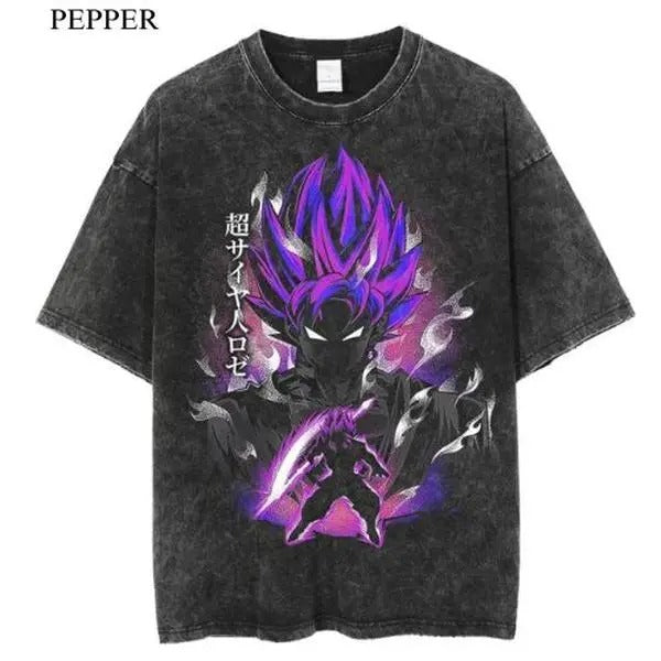 Black Goku Vintage T-Shirt, Anime Manga Unisex T-Shirt, Gift For Him Menswear Top Hoodie, Sweatshirt | TeeBloomCo.com