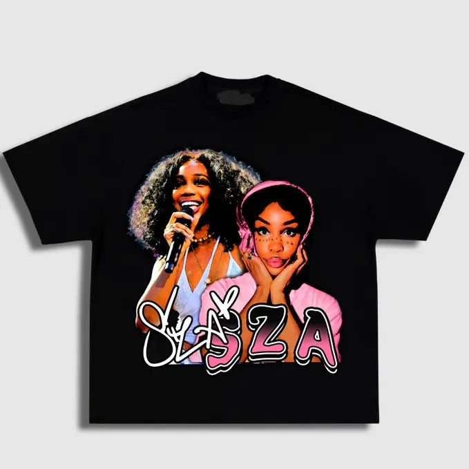 Black SZA Graphic T-Shirt for Men - Short Sleeve Hoodie, Sweatshirt | TeeBloomCo.com