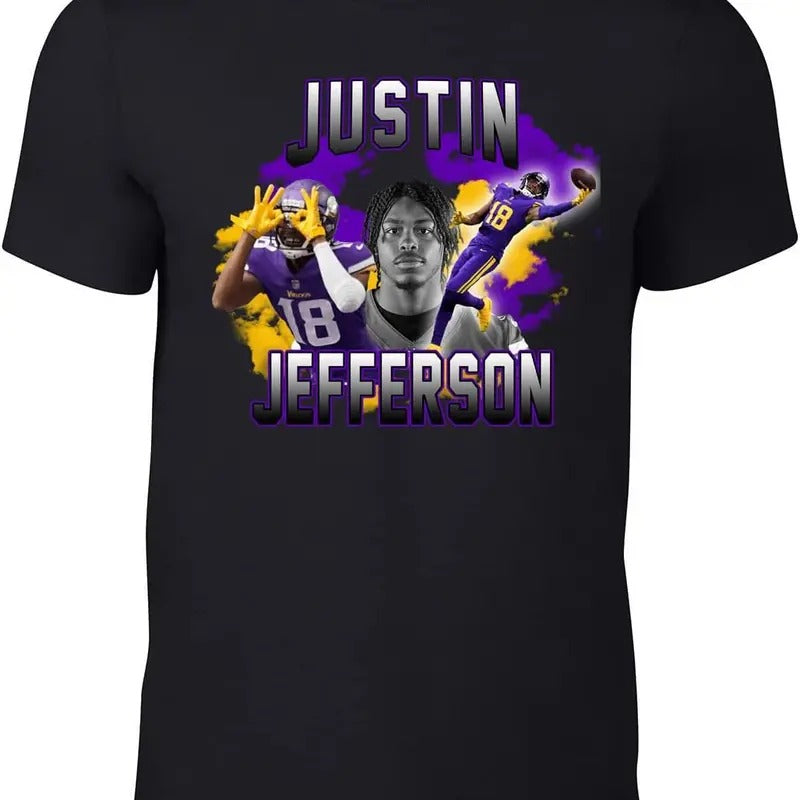 Black Vikings Jefferson Bootleg Style T-Shirt Hoodie, Sweatshirt | TeeBloomCo.com