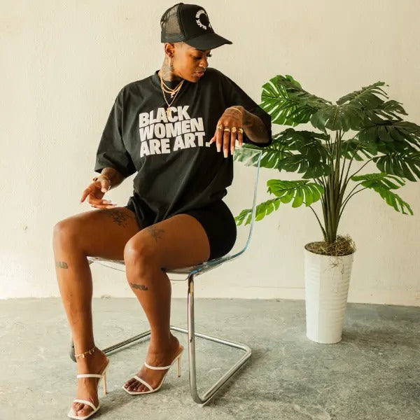 Black Women Are Art Unisex Oversized T-Shirt Heavy Duty Fabric christmas shirt Hoodie, Sweatshirt | TeeBloomCo.com