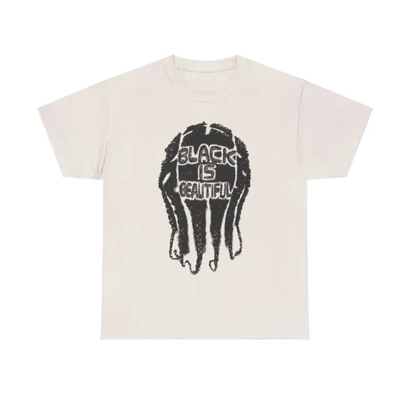 "Black is Beautiful" Vintage Hippie 90s Styled Graphic T-Shirt Retro Y2k Vibes Hip Hop Inspired Casual Cotton Hoodie,...