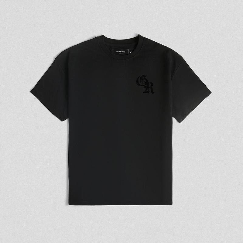 Gymreapers Initial Tee - Black/Black, Summer Cotton T-shirt for Men Hoodie, Sweatshirt | TeeBloomCo.com