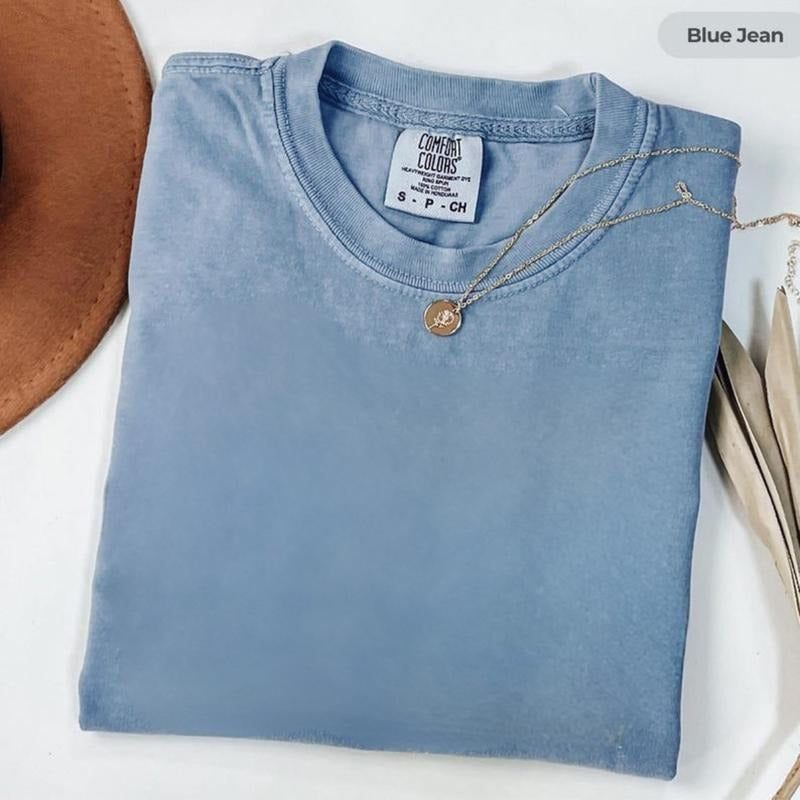 Blank Comfort Colors Shirts, %100 Cotton Trendy Comfort Colors Shirts , Soft Colored Blank Washed T-Shirts Top Womenswear...