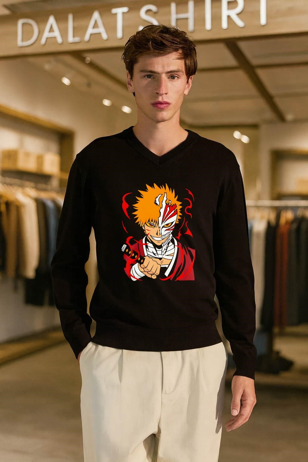 Bleach Anime Ichigo Kurosaki Hollow Mask Sword Manga shirt