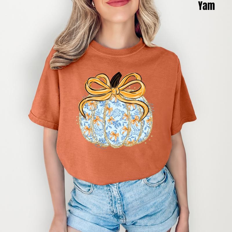 Blue Autumn Pumpkin Comfort Colors T-Shirt 'NLB' Hoodie, Sweatshirt | TeeBloomCo.com