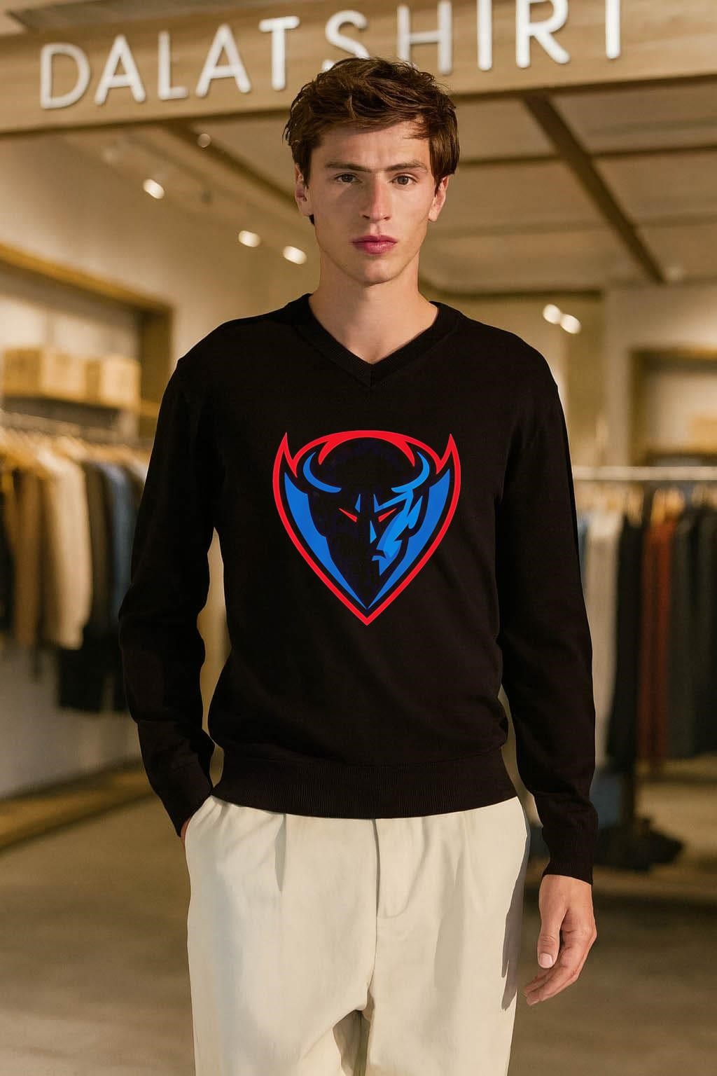 Blue Demon Shield Logo Sports Team Identity Graphic shirt