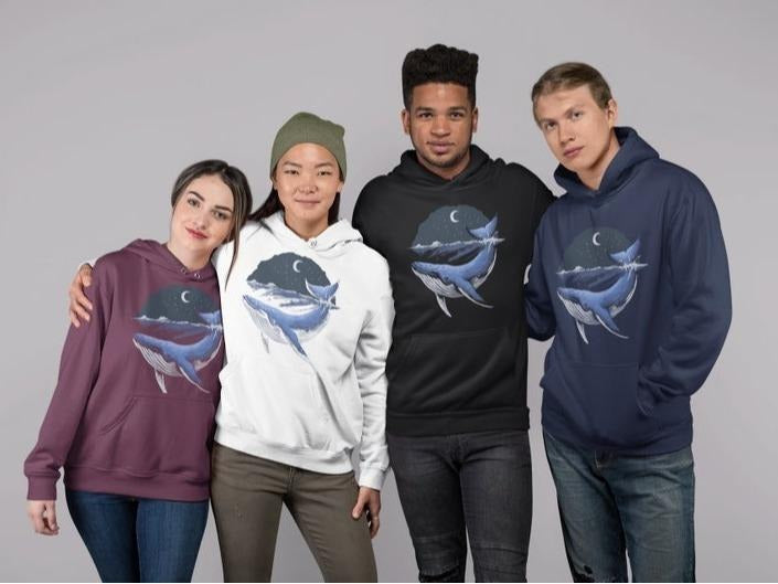 Blue Whale Sweatshirt, Whale Hoodie, Whale Gifts, Ocean Gifts T-Shirts | TeeBloomCo.com