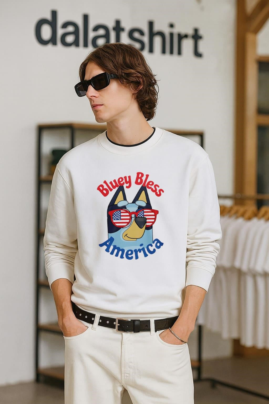 Bluey Bless America Sunglasses shirt