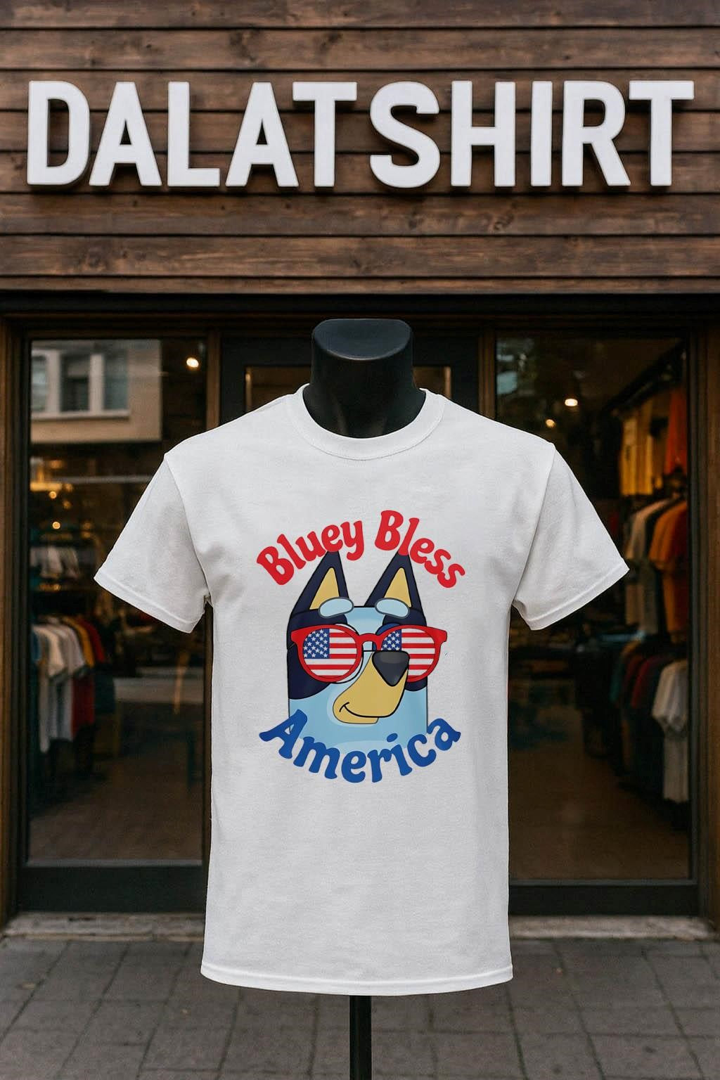 Bluey Bless America Sunglasses shirt